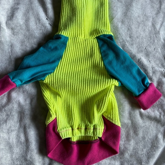 Pink Rose Yellow and Blue Cowl Neck Sweater - Picture 4 of 8